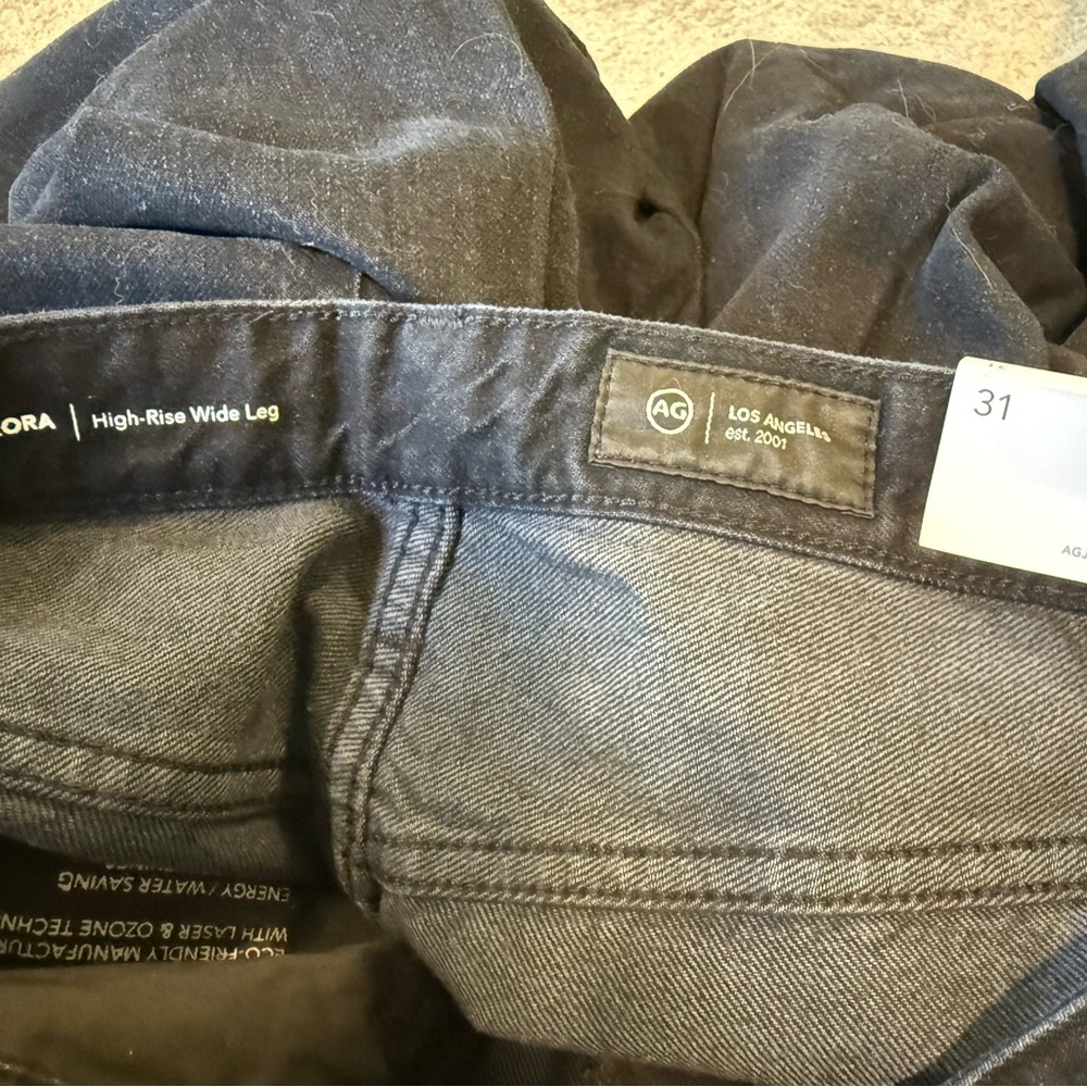 AG Adriano Goldschmied Women's Straight Leg Black Jeans, Nebula size 31 NWT - Picture 9 of 13